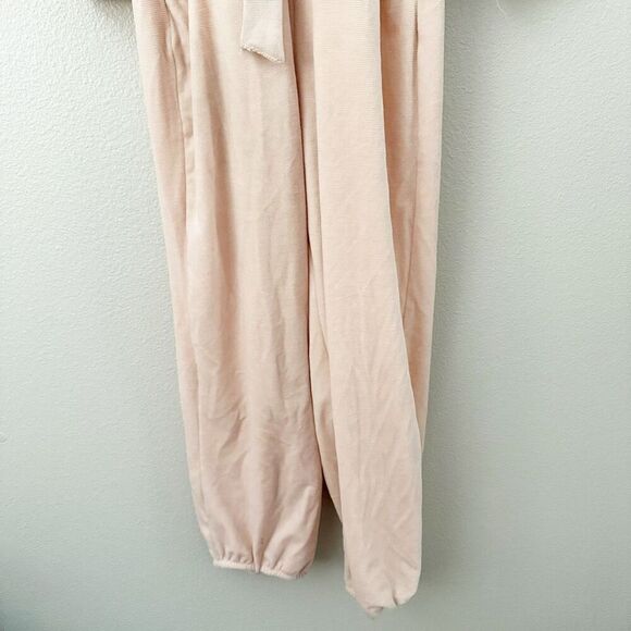 SATURDAY SUNDAY x ANTHROPOLOGIE | Pink Cozy Velvet Hooded Jumpsuit | Medium - Picture 8 of 11